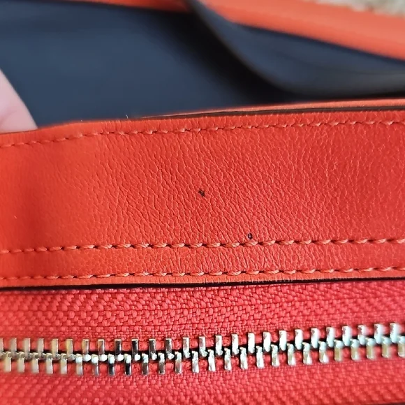 Coach 2013 Park Colorblock Carrie Tote Orange Blue Brown - Picture 14 of 14